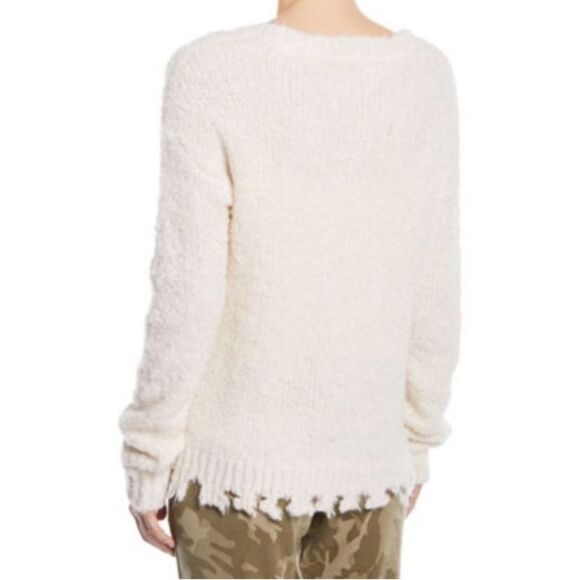 ATM Anthony Thomas Melillo Ivory Alpaca Wool Destroyed Chenille Sweater large - Picture 2 of 8